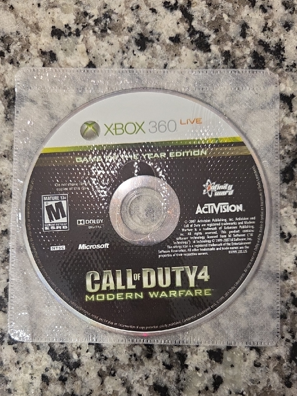 Call of Duty 4: Modern Warfare Xbox 360 Game Disc - NO CASE